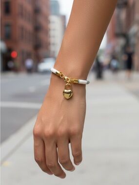 Gold Heart Charm Bracelet